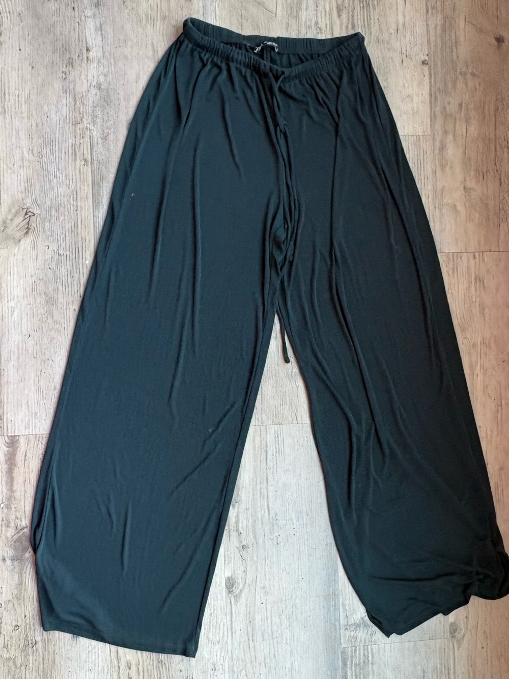 Zara Black Wide-Leg Drawstring Lounge Pants
